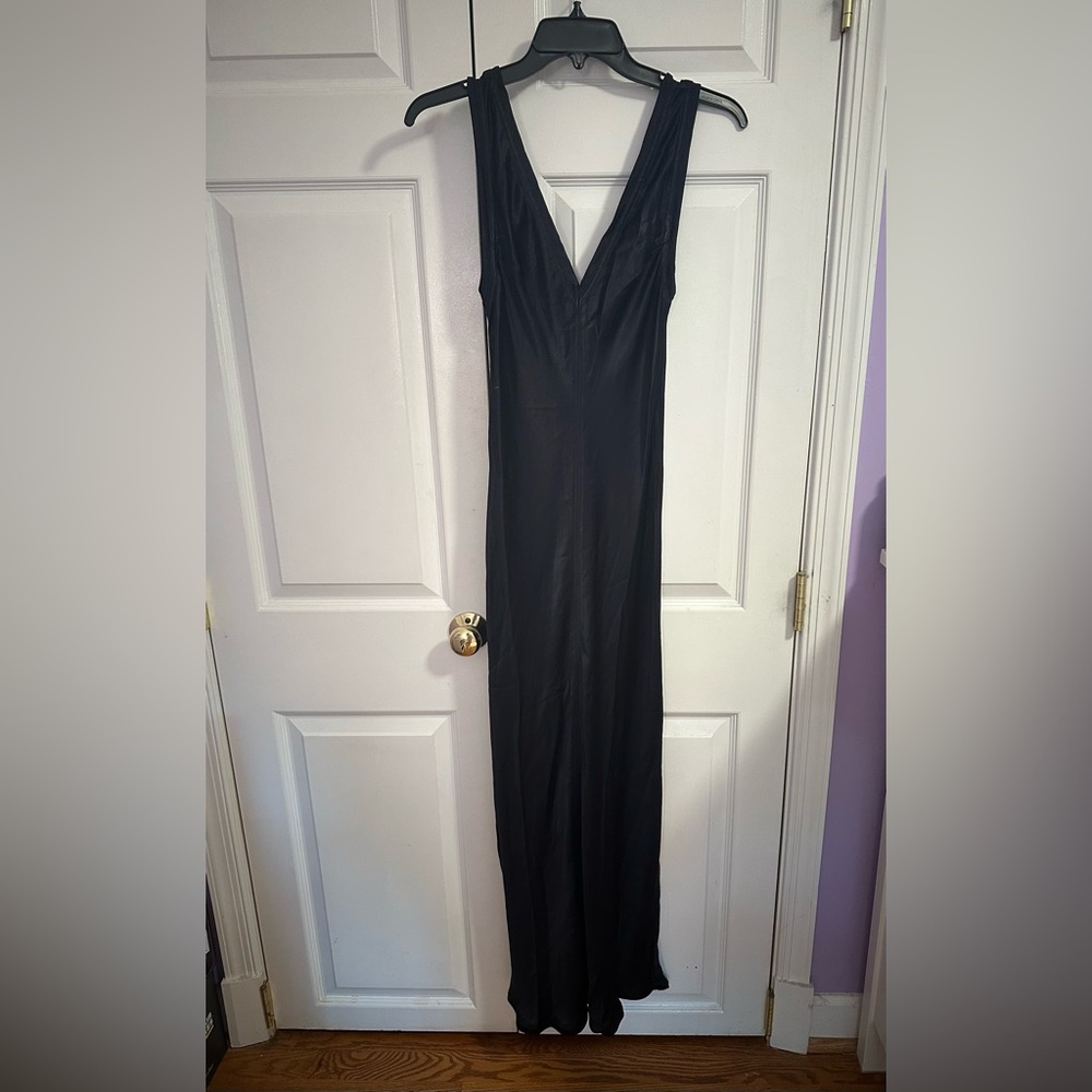 Dissh Slate Satin Slip Midi Dress